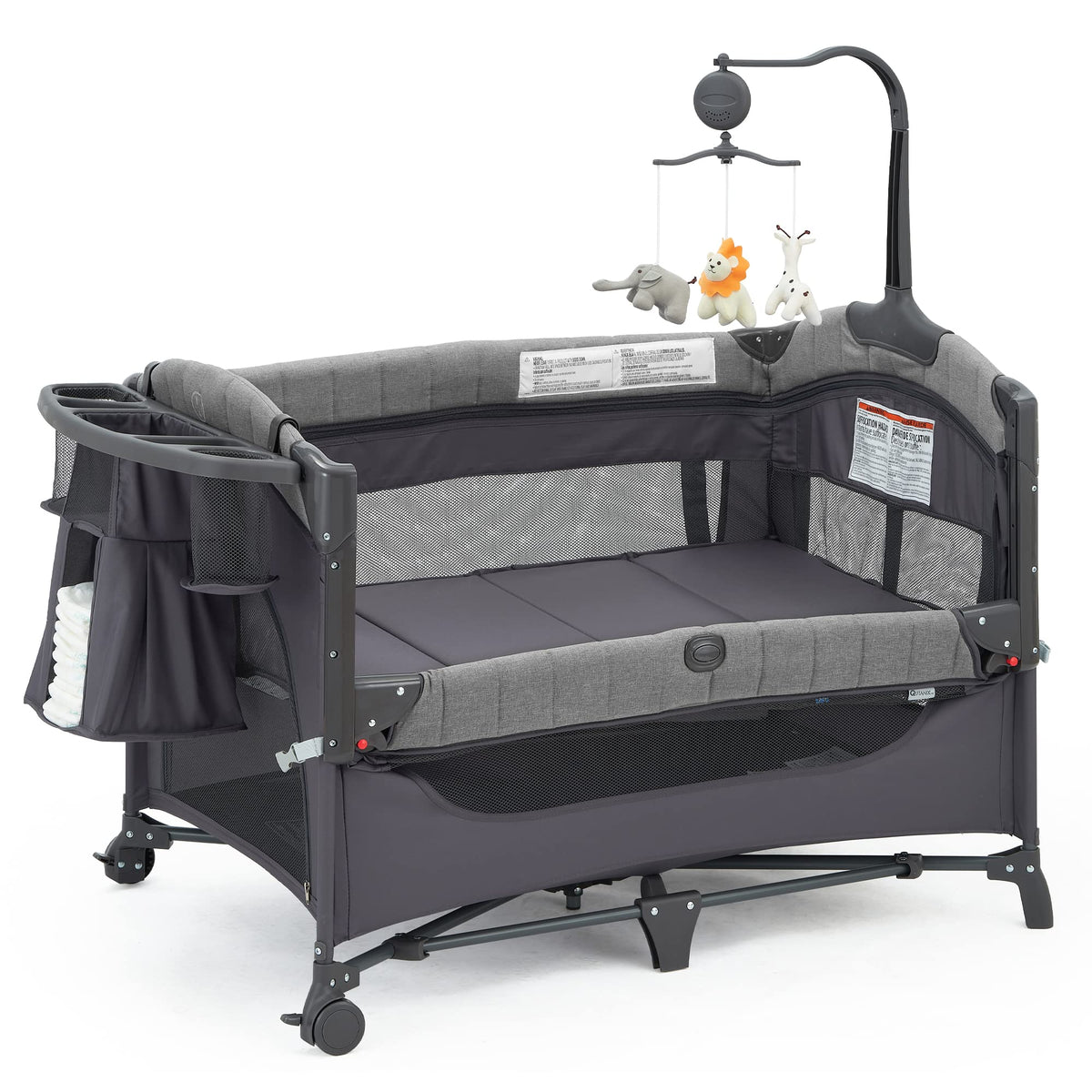 QUTANIX bedside bassinet with full-size insert offering newborn comfort and proximity