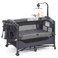 QUTANIX bedside bassinet with full-size insert offering newborn comfort and proximity
