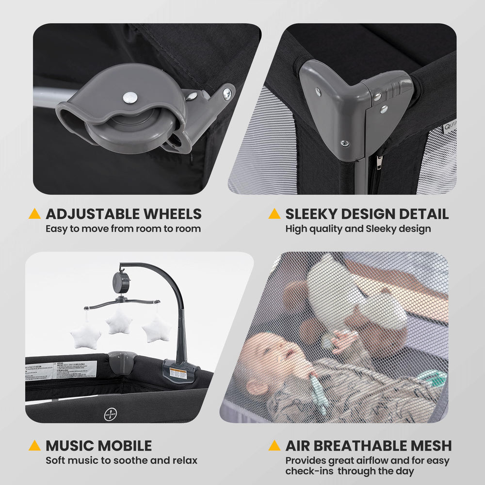 QUTANIX breathable-mesh-sides: clear visibility and air circulation for peace of mind.