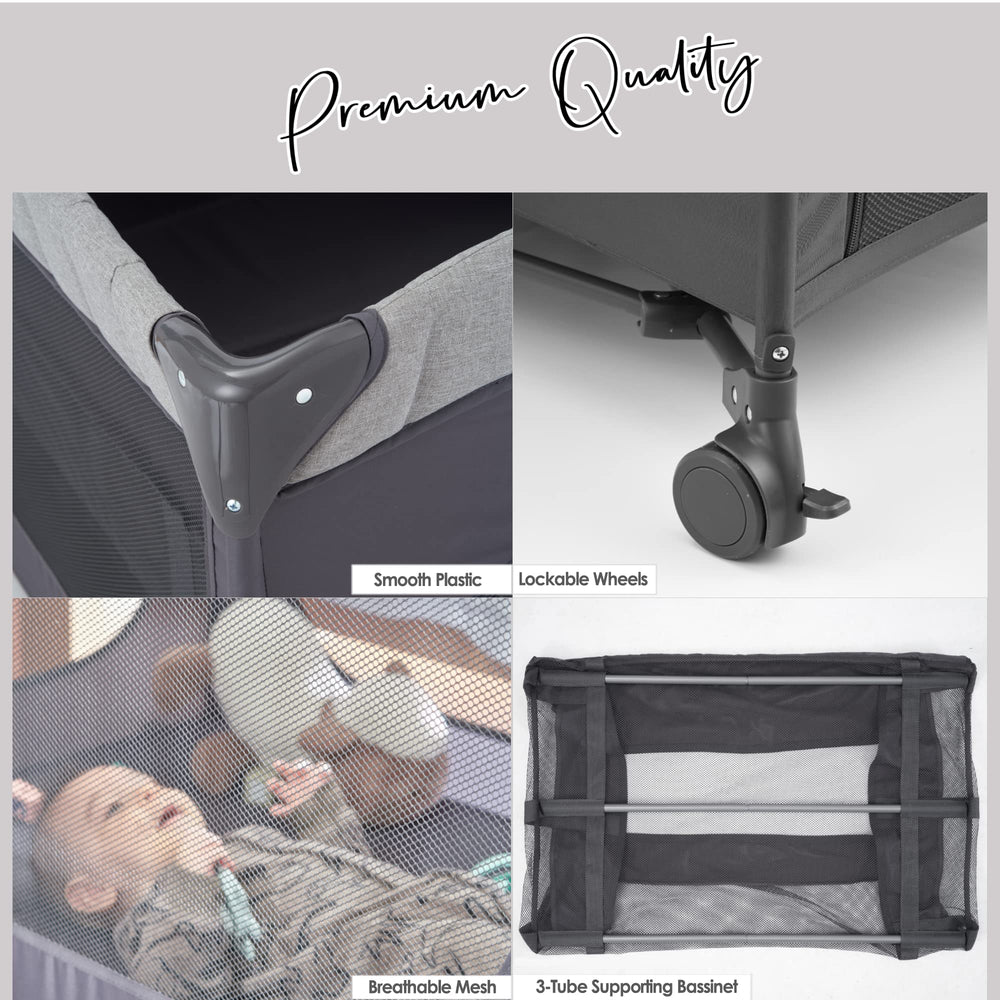 QUTANIX changing table and diaper storage keeps baby essentials handy