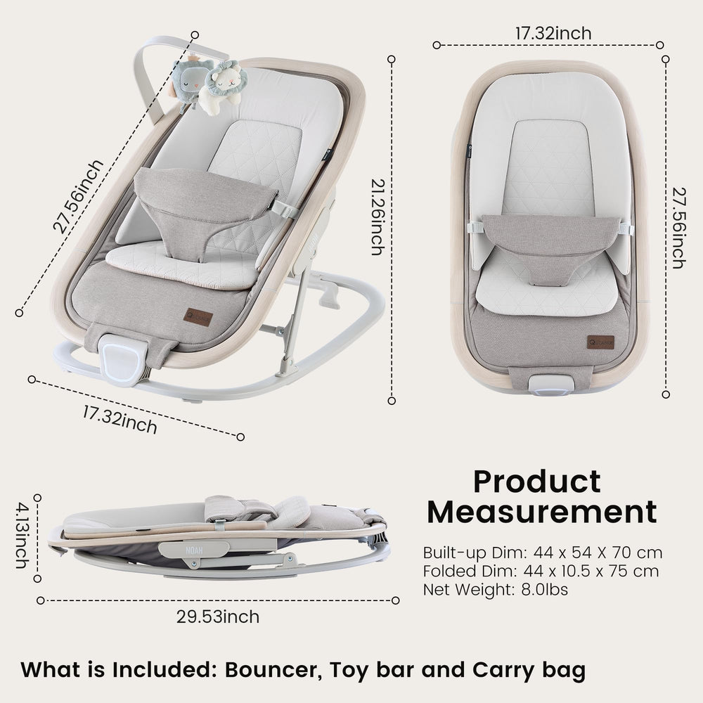 Qutanix folded bouncer compact for easy storage and travel