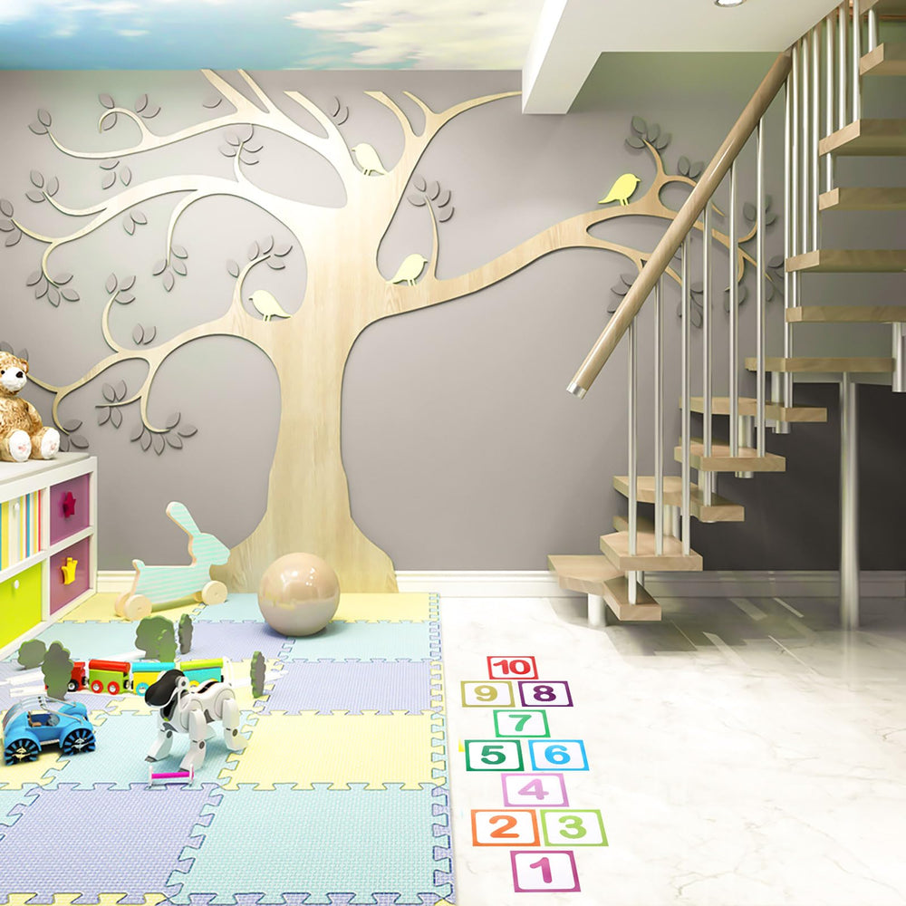 Quxddy colorful numbers on floor invite interactive play and number recognition