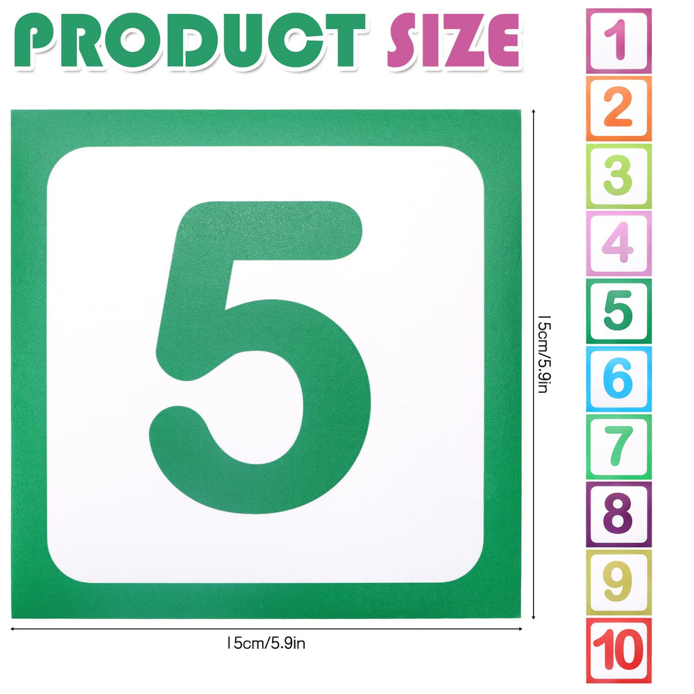 Quxddy hopscotch lattice floor stickers close-up showing bright colors for color-number learning