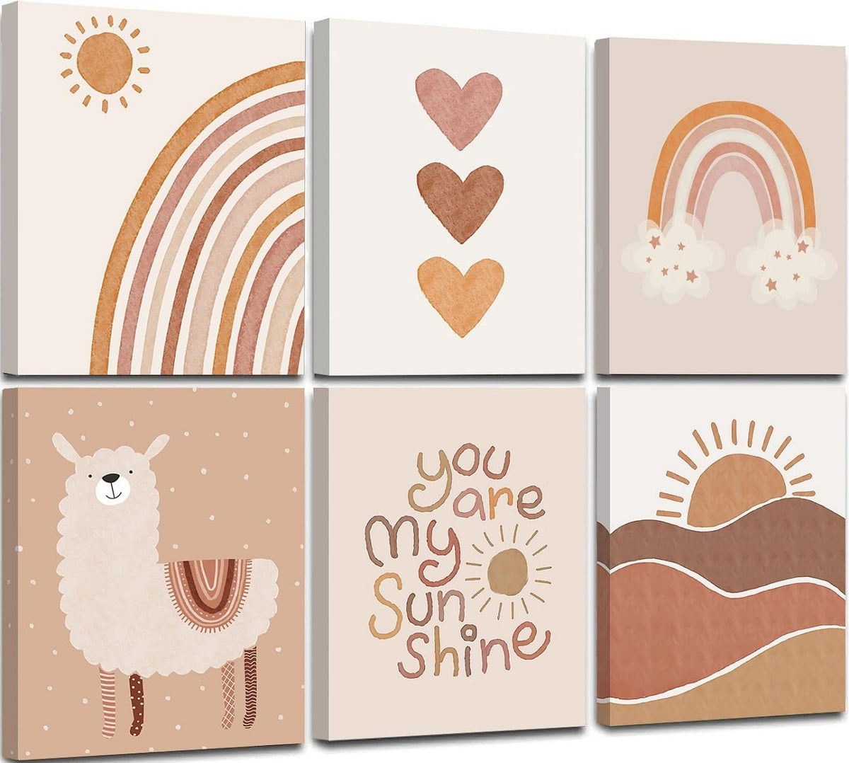Quzenu You Are My Sunshine framed canvas prints brighten a baby nursery with vivid color.