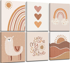 Quzenu You Are My Sunshine framed canvas prints brighten a baby nursery with vivid color.