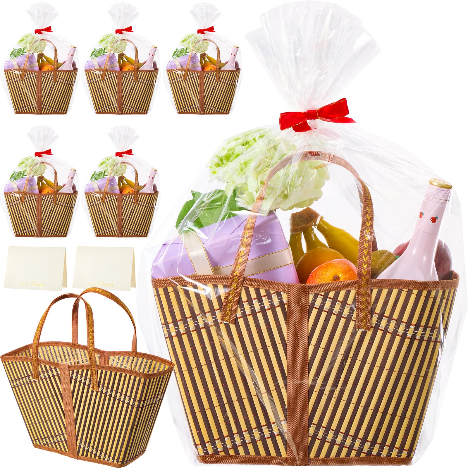 Quzzil bamboo gift basket six-pack ready for gifting