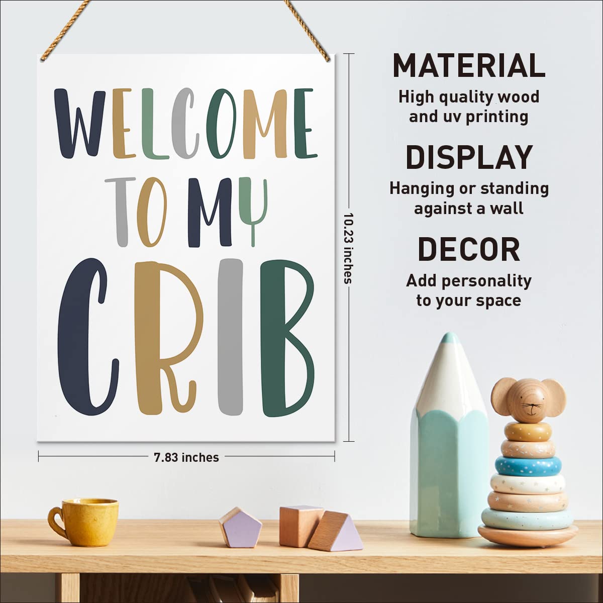 QVUXZ wood sign in nursery room display ideal for shelves and dresser displays