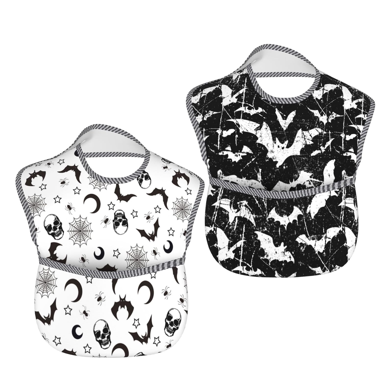 Qwalnely goth bibs adjustable strap close-up demonstrating secure tug-proof fit.