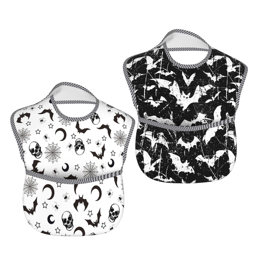Qwalnely goth bibs adjustable strap close-up demonstrating secure tug-proof fit.
