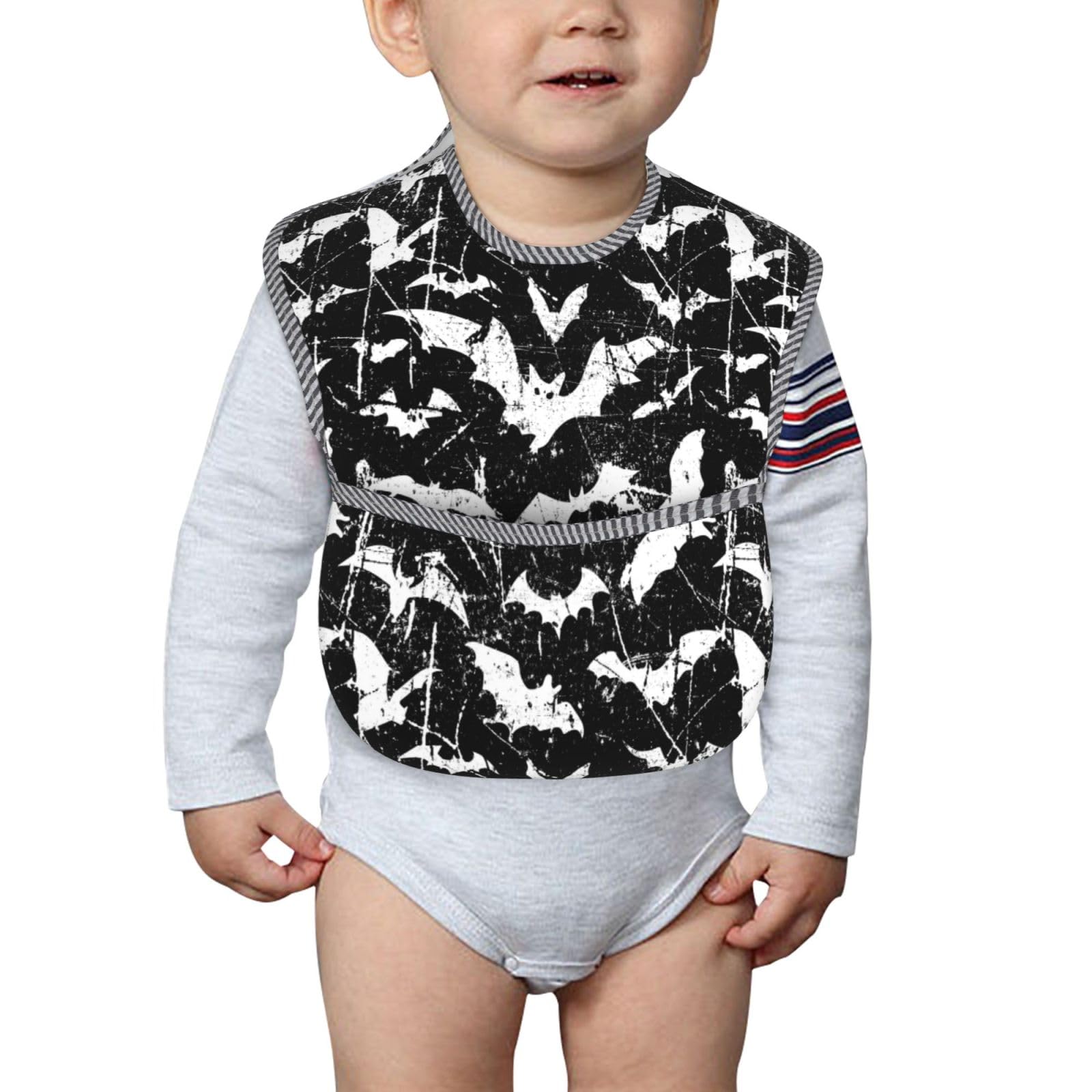 Qwalnely goth bibs wipeable fabric simplifies cleaning after meals.