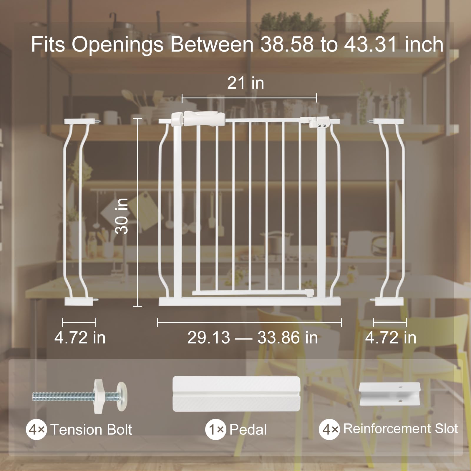 QwickNesty baby gate for doorway walk-through design, easy access while carrying a child.