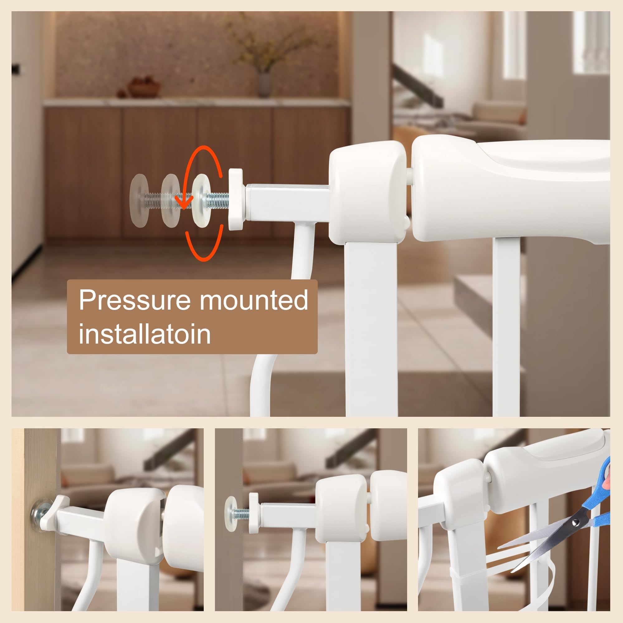 QwickNesty pressure-mount installation shows tool-free setup for quick, secure fit.