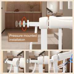 QwickNesty stairs-hallways gate blocks access while keeping pets indoors.