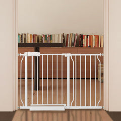 QwickNesty baby gate on stairs, no-drill setup for quick room safety.