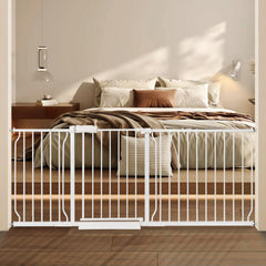 QwickNesty extra wide baby gate installed in a doorway for easy passage