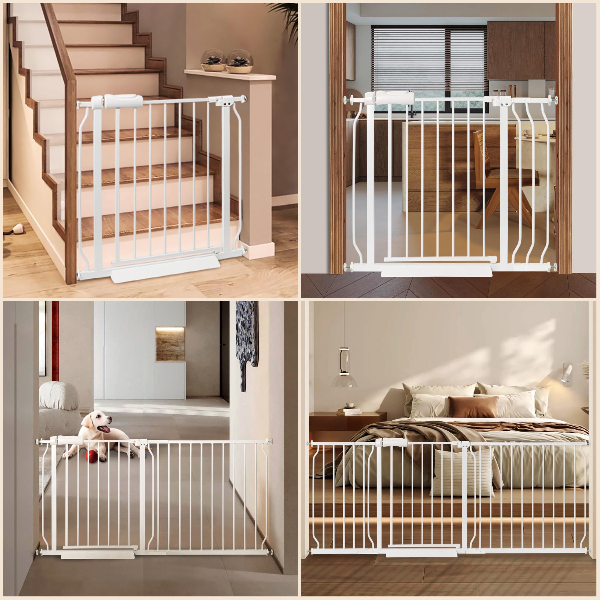 QwickNesty stair door hallway blocker supports versatile use around stairs and doors.