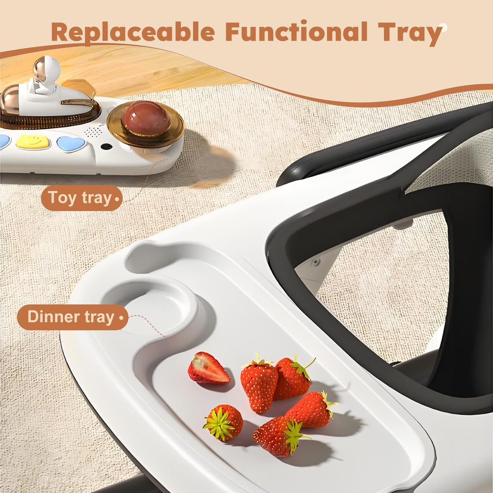 QPWOPNGAS baby walker 360-degree wheels enable smooth turning during sessions