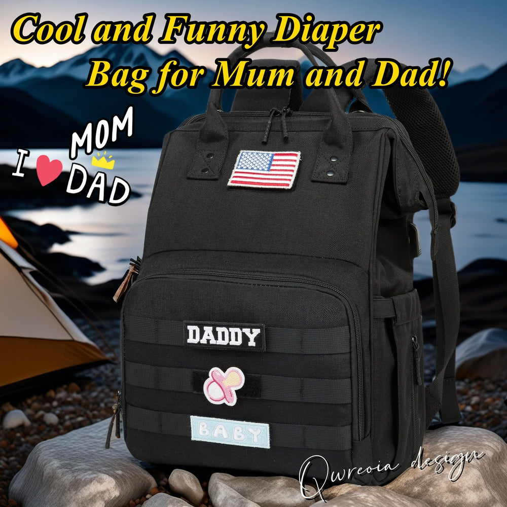 QWREOIA diaper bag USB port enables on the go charging