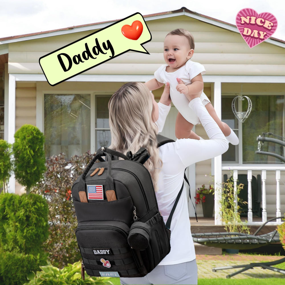 QWREOIA Expandable Diaper Bag Backpack breathable back panel enhances comfort during travel