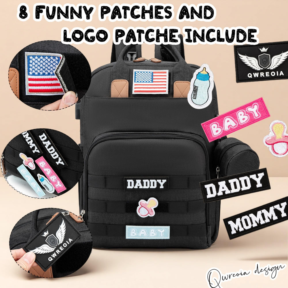 QWREOIA Expandable Diaper Bag Backpack laptop sleeve keeps work devices secure on the go