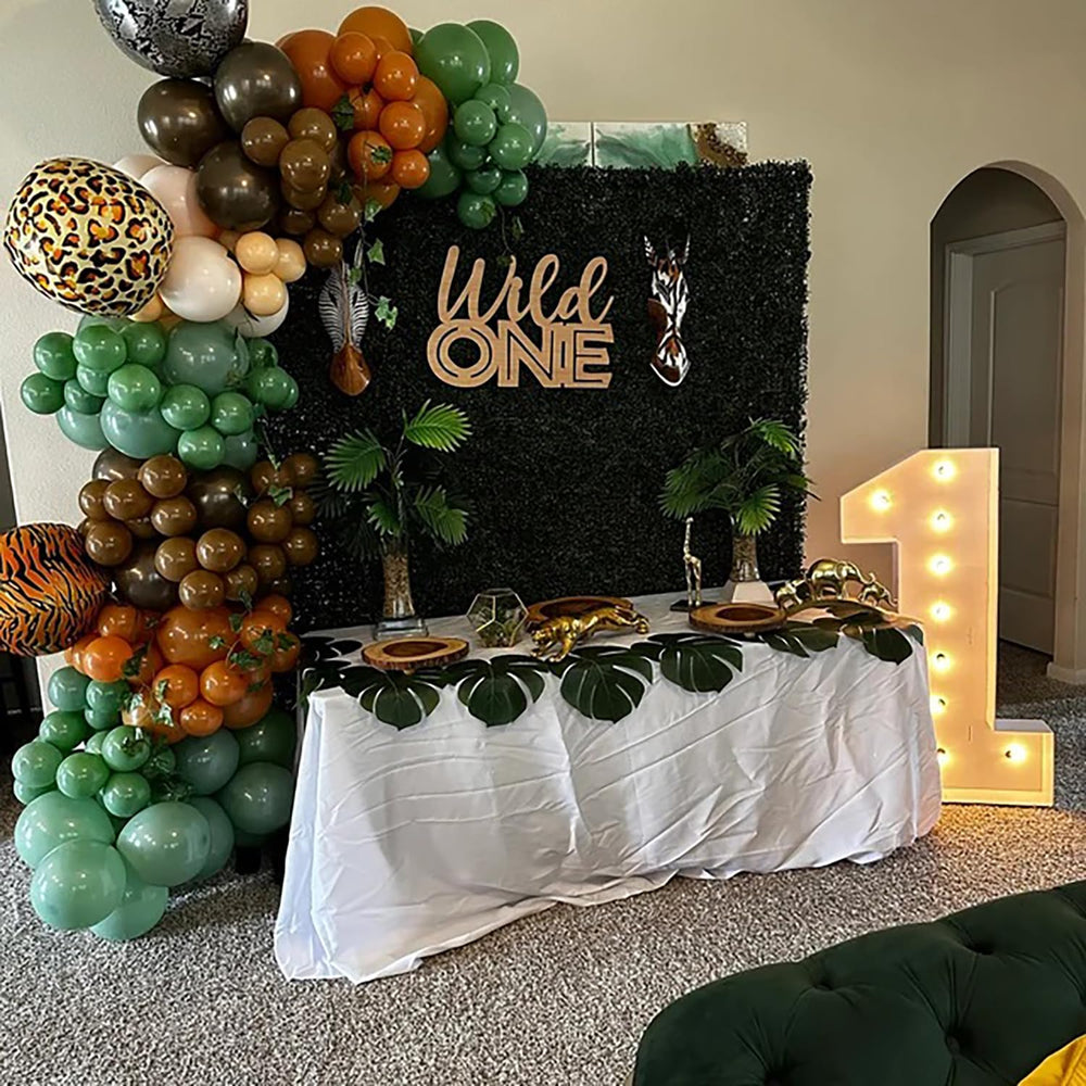 QWTOWFM Wood Wild One Sign nursery-decor accent for woodland or jungle-themed spaces.