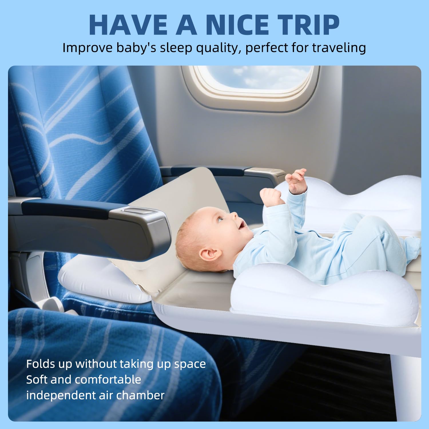 QWUE plush flocked surface delivers gentle skin touch during flights.