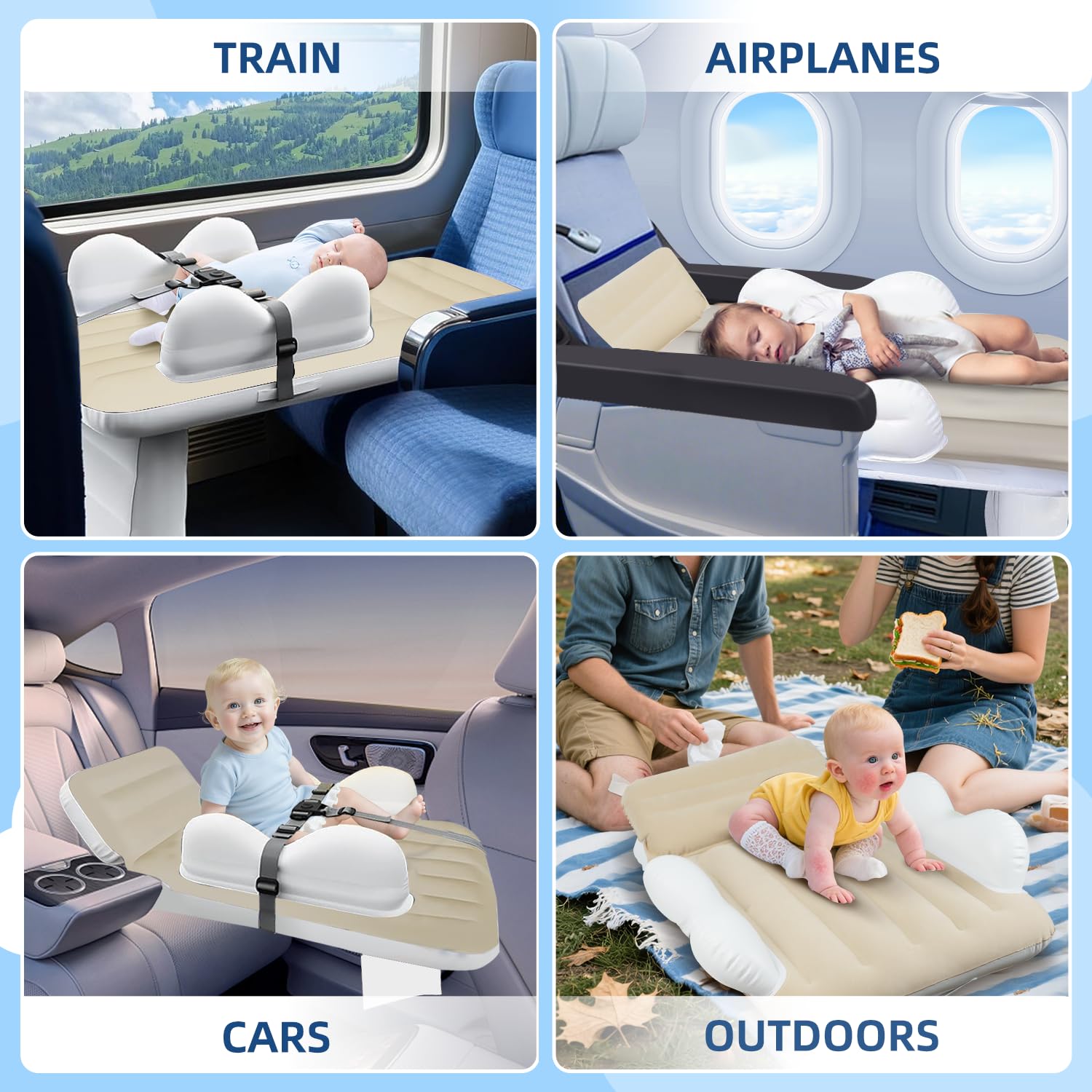 QWUE travel-ready bed weighs just 3.26 pounds when deflated.