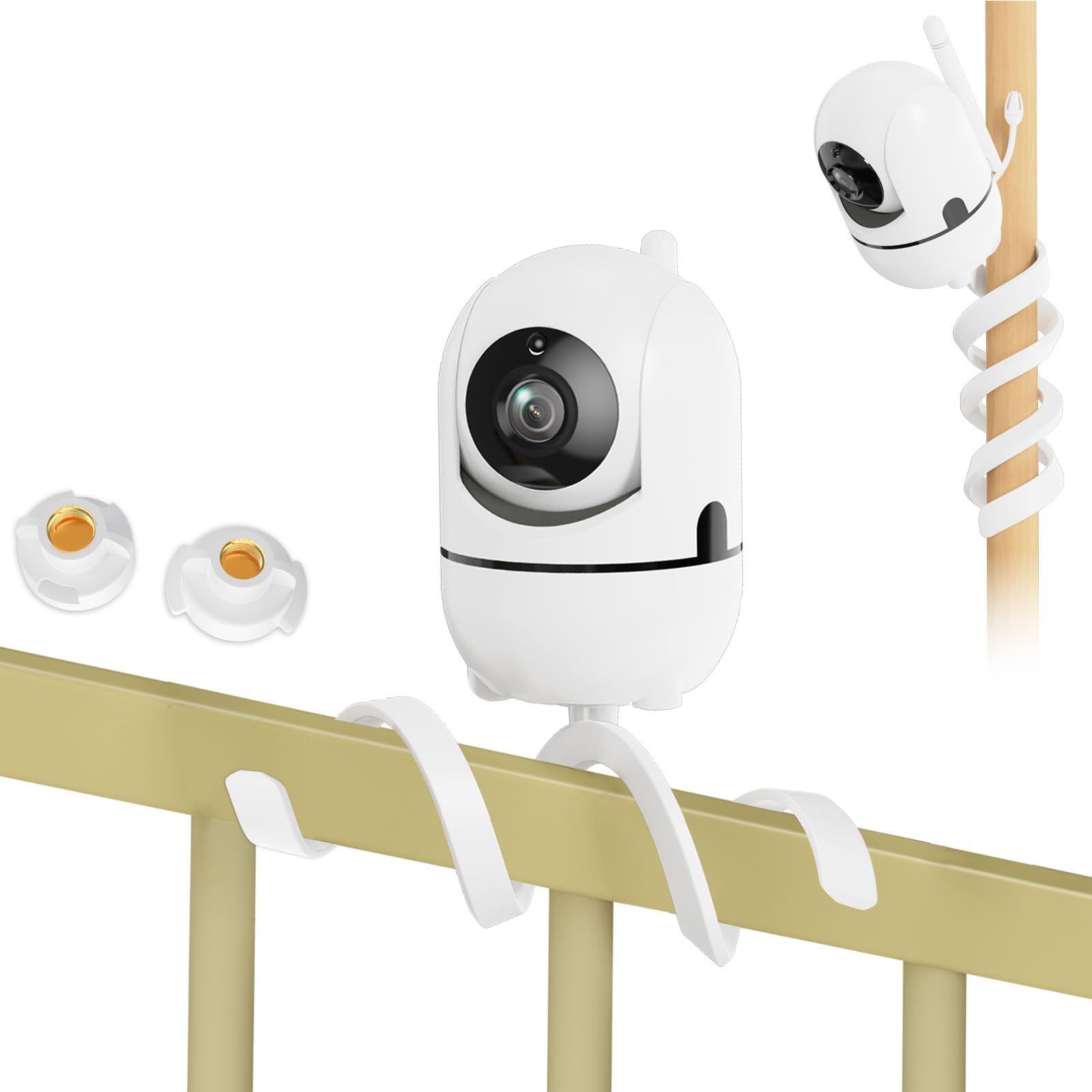 Qwwia flexible baby monitor mount with 20-inch arm for secure, adjustable viewing.