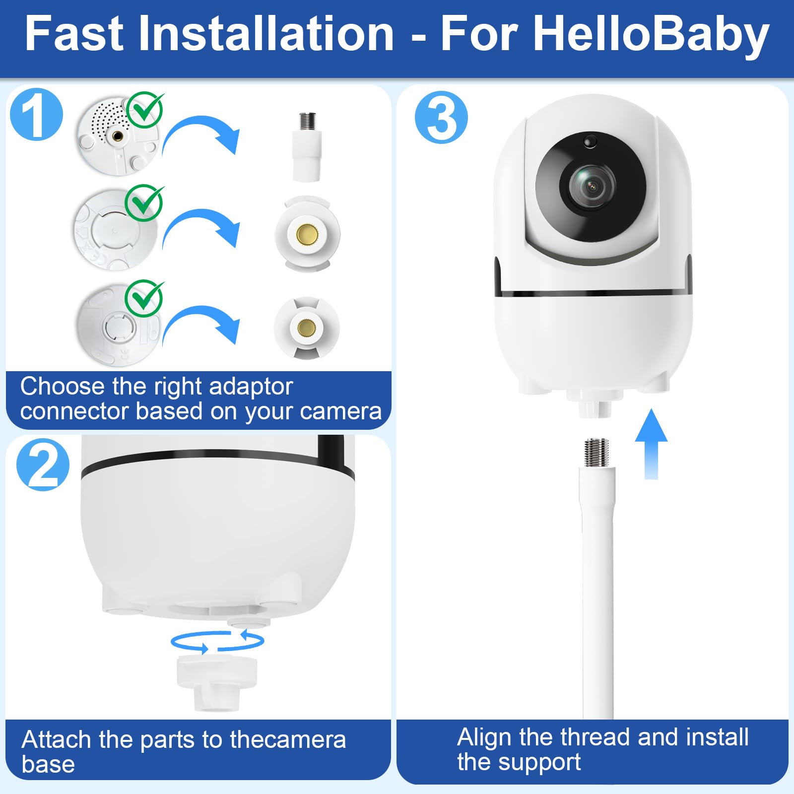 Qwwia baby monitor mount clip clamp secures on crib or furniture without damage.