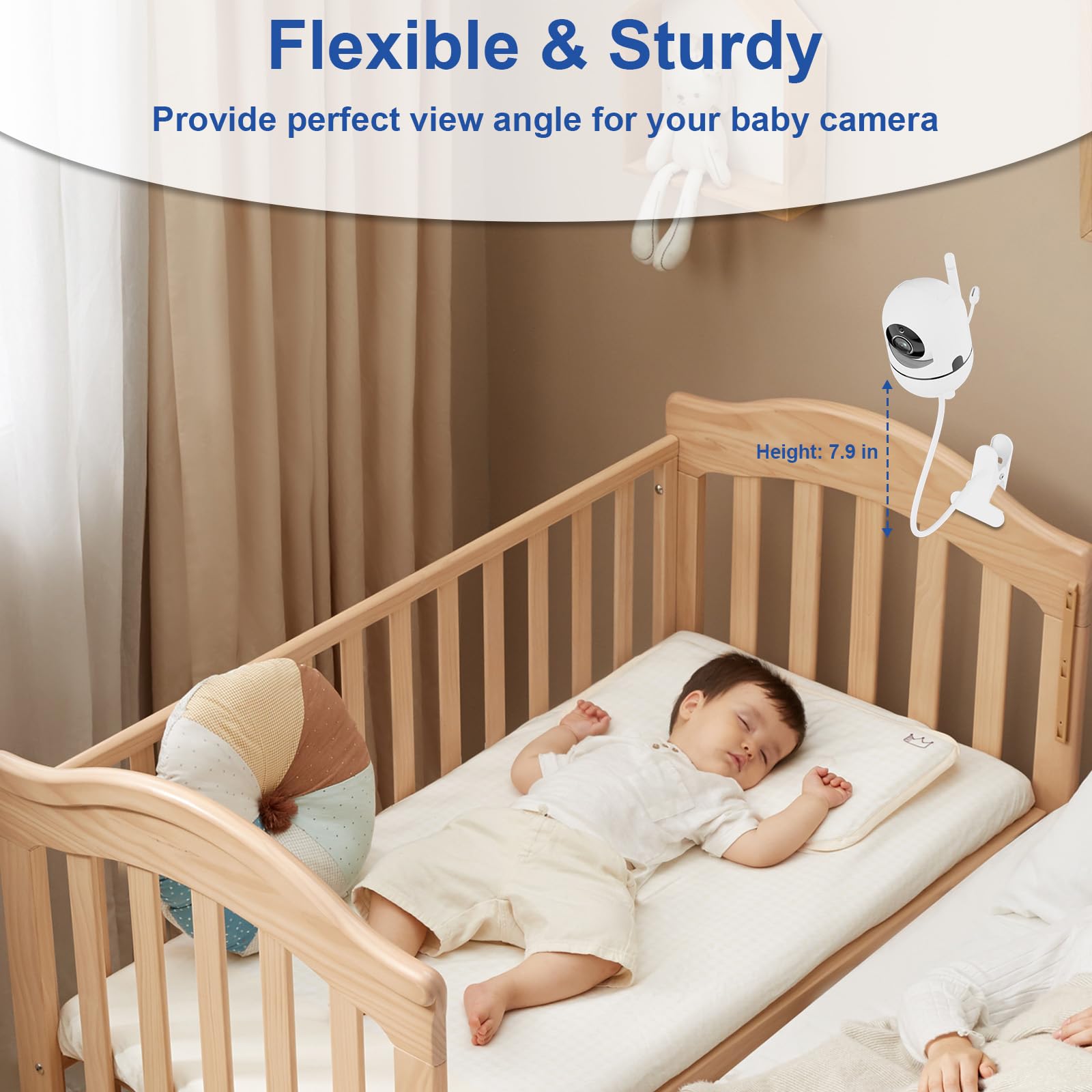 Qwwia package includes adapters for crib, shelf, and stroller mounting