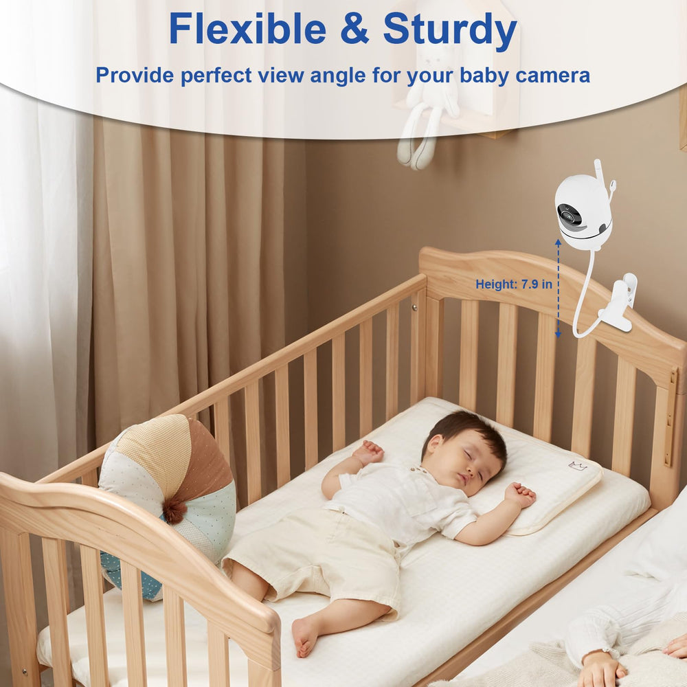 Qwwia package includes adapters for crib, shelf, and stroller mounting