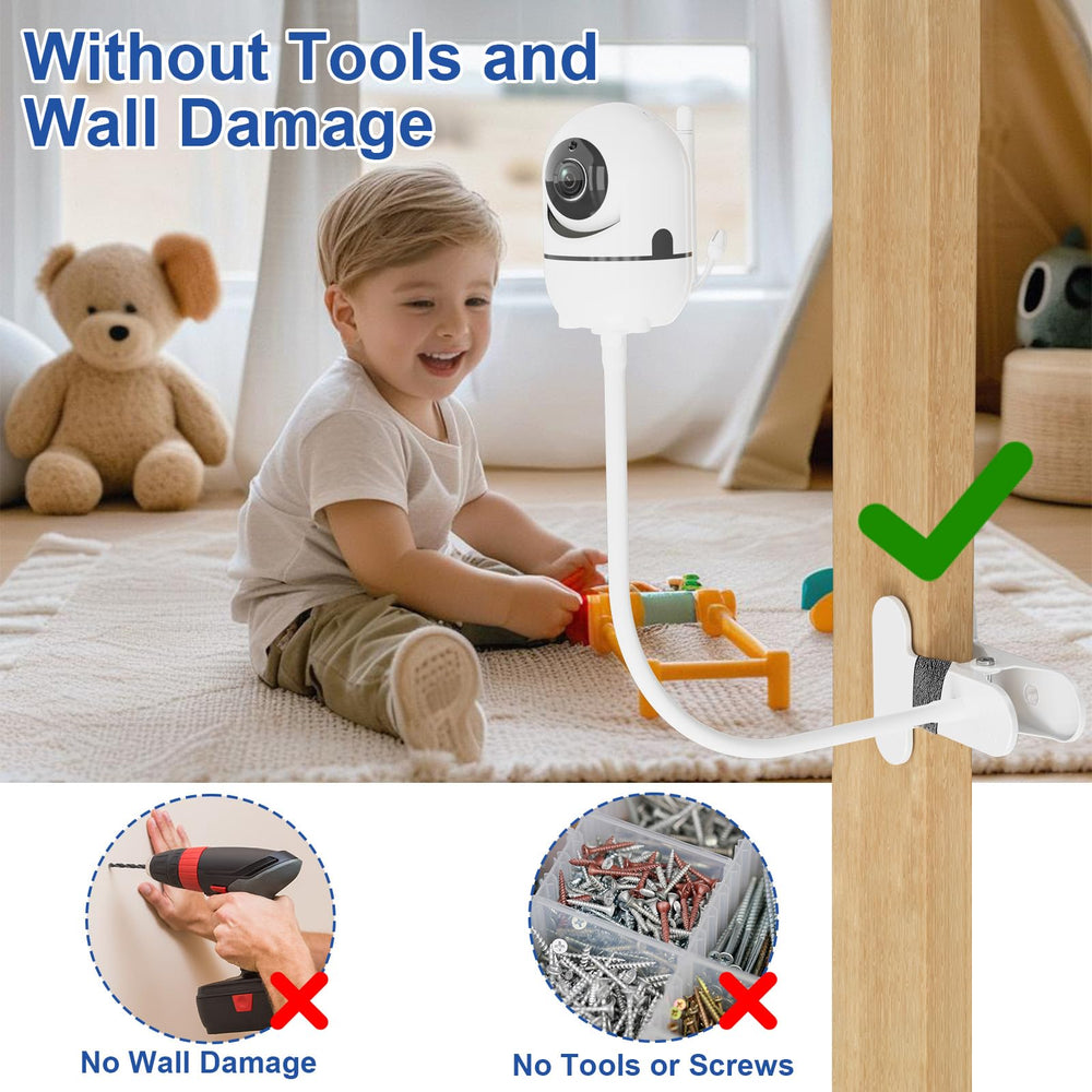 Qwwia baby monitor mount universal compatibility fits multiple cameras for flexible use.