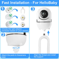Qwwia crib-edge mount holds cameras securely for optimal sleep monitoring.