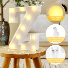 QWZify LED Z letter beads close-up showing bright illumination for festive setups