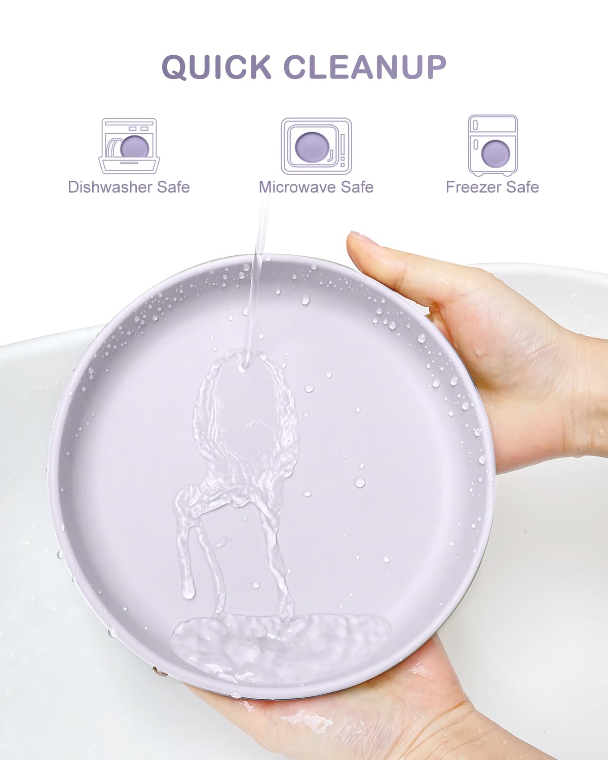 Qyeejong dishwasher-safe plate ready for quick wipe-down cleanups.