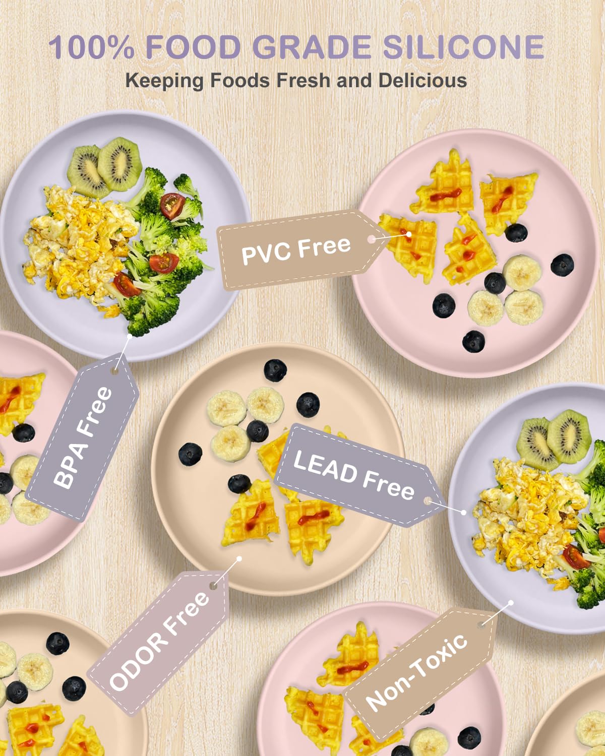 Qyeejong microwave-safe silicone plate is easy to clean after meals.
