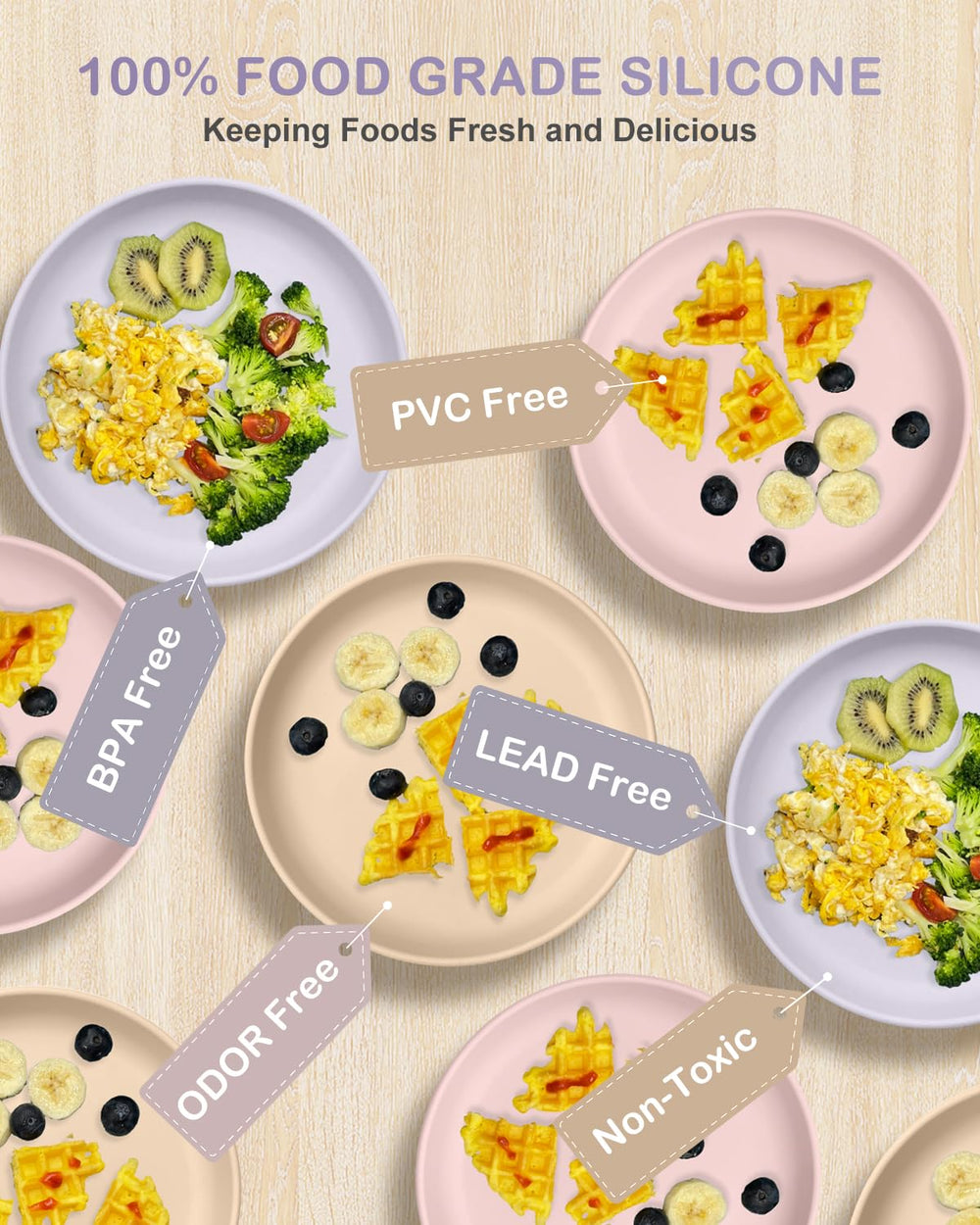 Qyeejong microwave-safe silicone plate is easy to clean after meals.