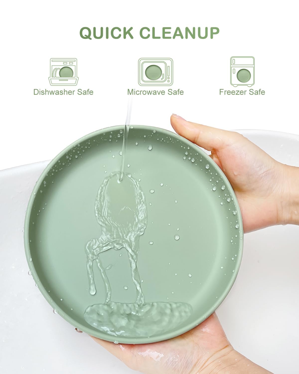 Qyeejong classic toddler plates deep-7-1-inch design for holding more food