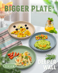 Qyeejong classic toddler plates open concept design encourages varied foods during meals