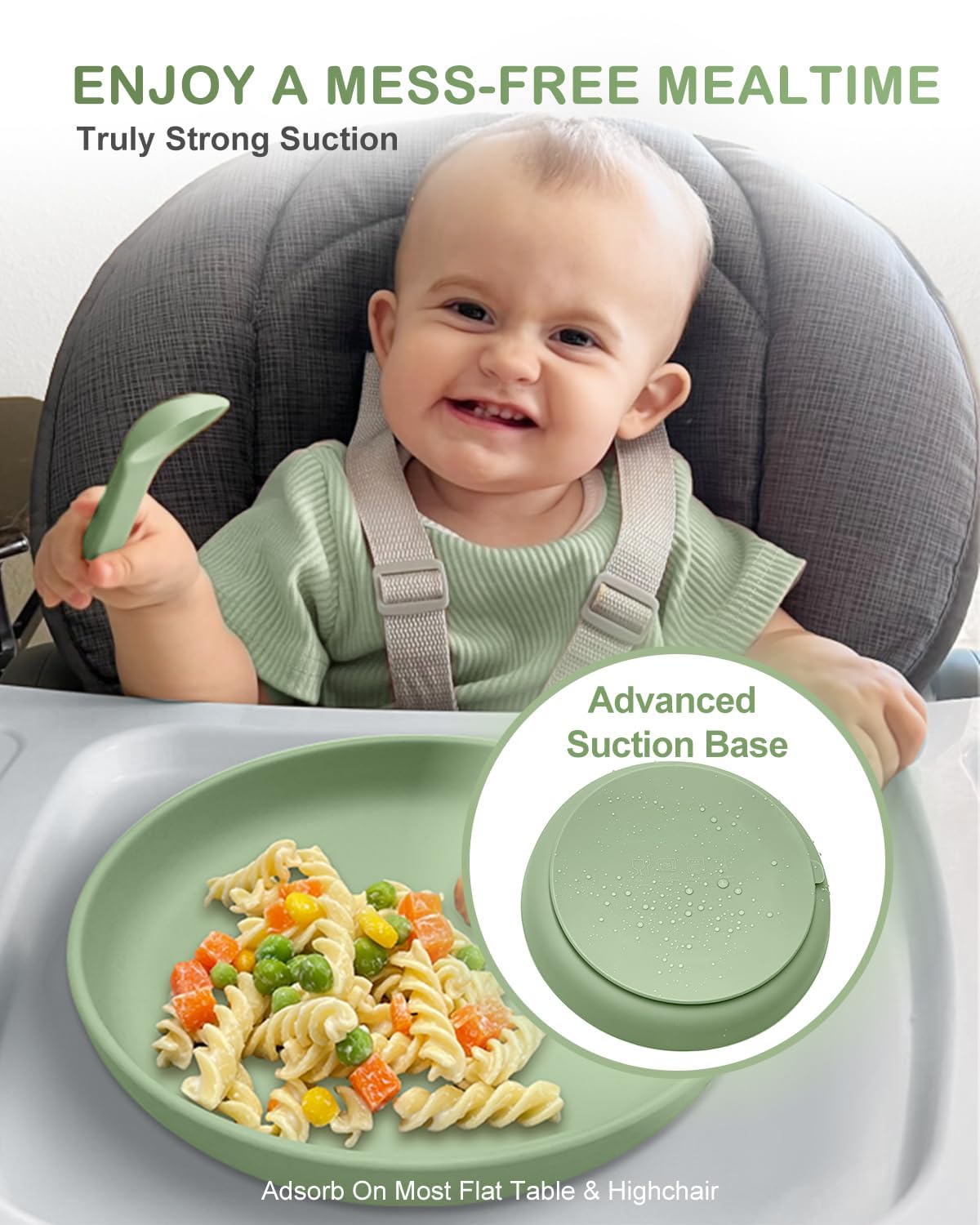 Qyeejong classic toddler plates platinum silicone material for safe, durable meals