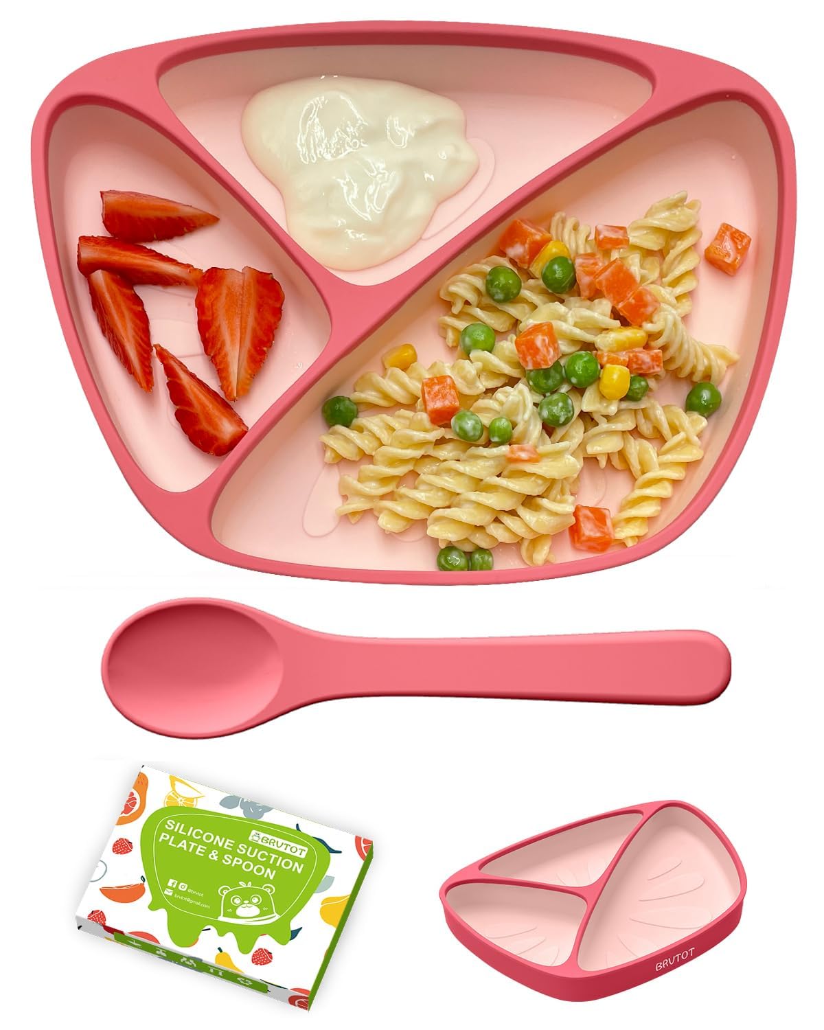 Qyeejong non-slip suction plate with strong suction for mess-free meals.