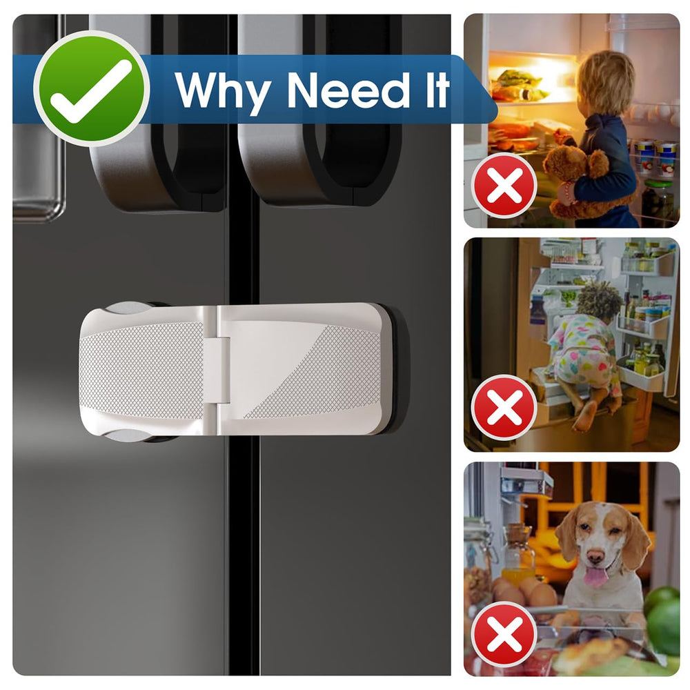 QYESWHSR cabinet locks with 3M adhesive pads enable tool-free setup.