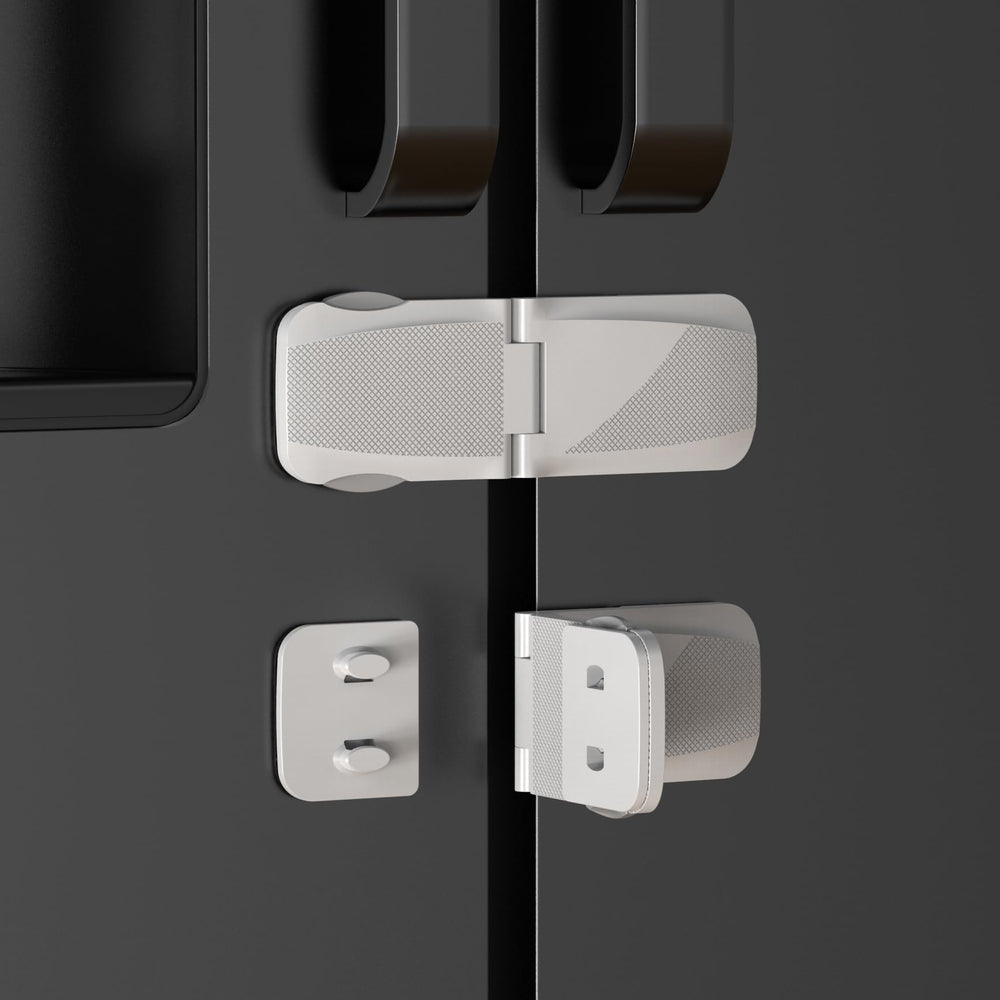 QYESWHSR cabinet locks packaged in white for safe, tool-free installation.