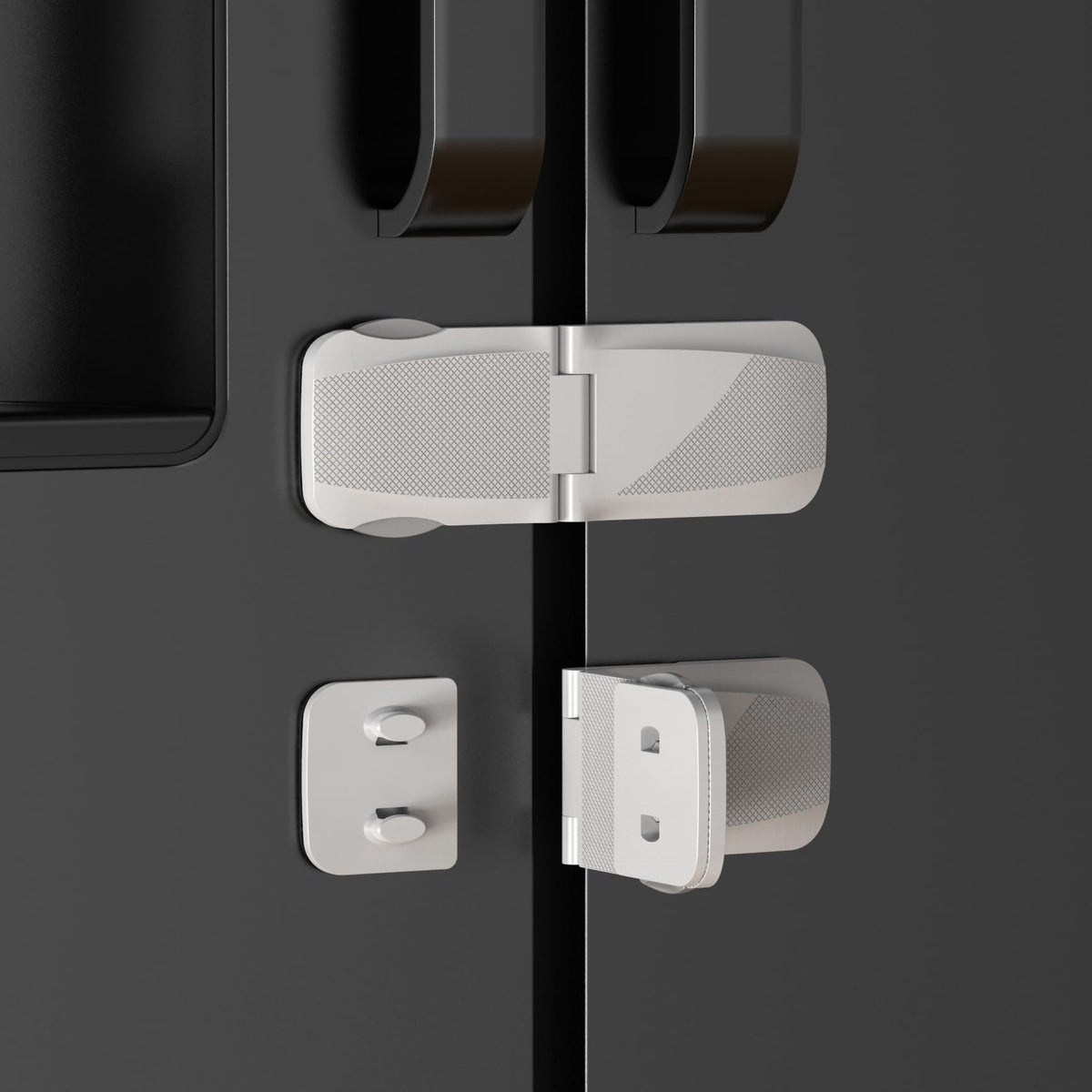 QYESWHSR cabinet locks packaged in white for safe, tool-free installation.