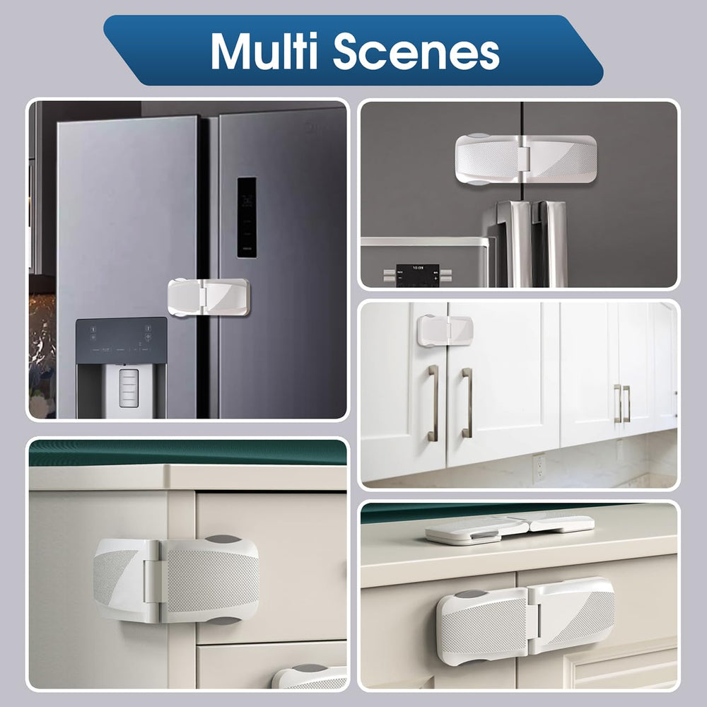 QYESWHSR fridge locks for French doors offer adult access with toddler resistance.