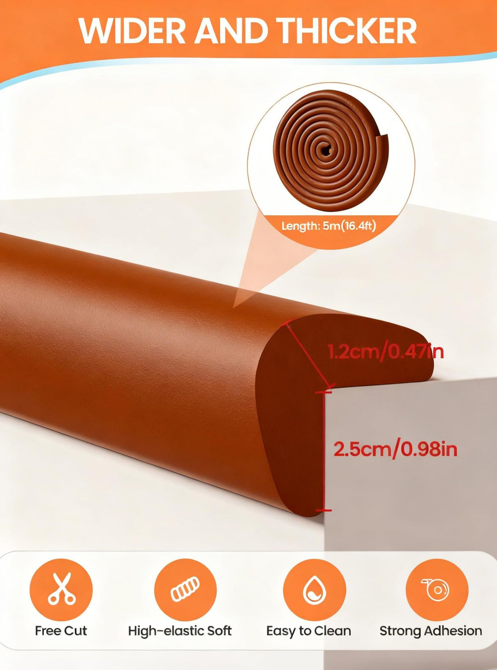 QYV 16.4ft edge protector roll covering furniture corners for safer play areas.
