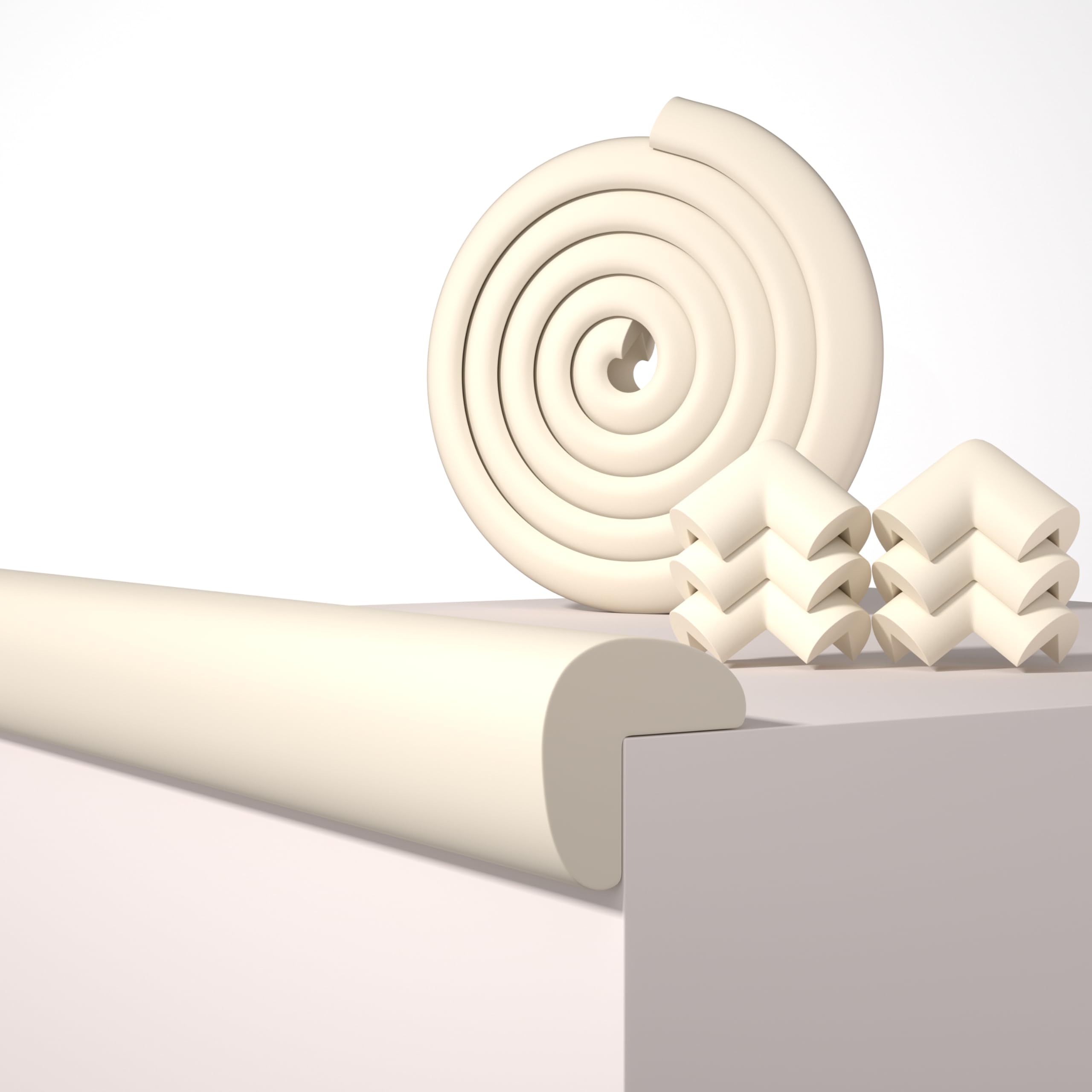 QYV baby-proof edge corner protector beige roll protects crawling babies from sharp corners