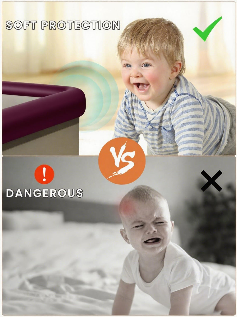 QYV Baby Proof Edge Corner Protector easy-cut design fits various furniture