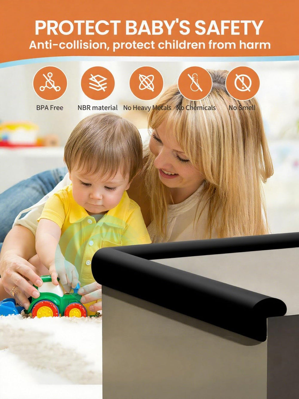 QYV thick cushioned protector delivers 90% impact absorption for safer furniture encounters.