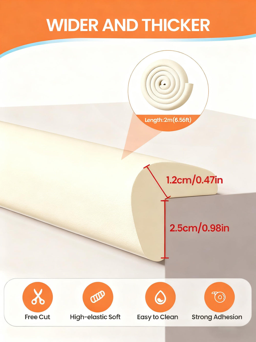 QYV edge corner protector with strong adhesion bonds securely to wood, glass, or marble